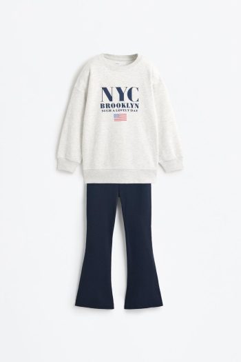Sweatshirt and Flared Leggings Set