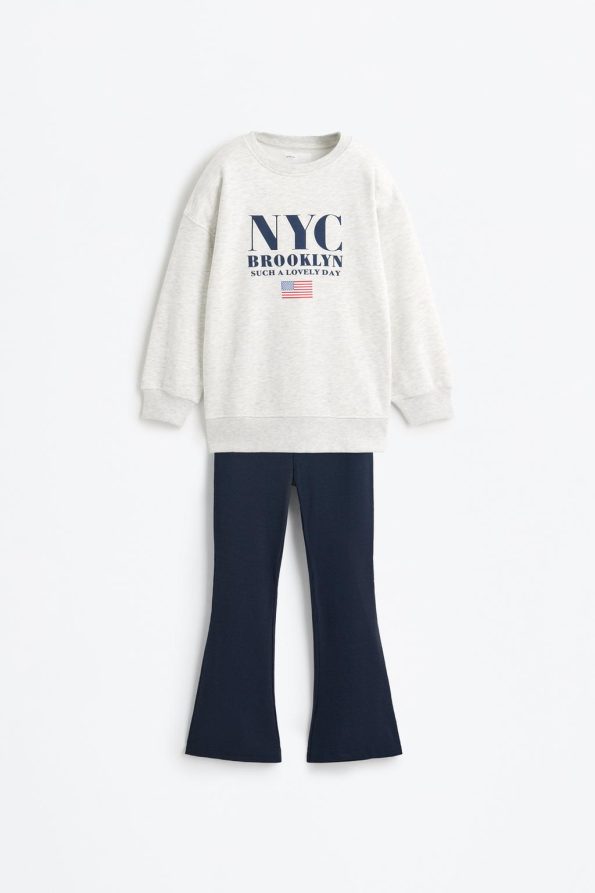 Sweatshirt and Flared Leggings Set