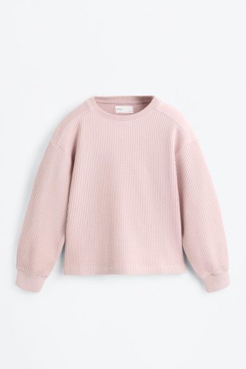 Waffle Textured Sweatshirt