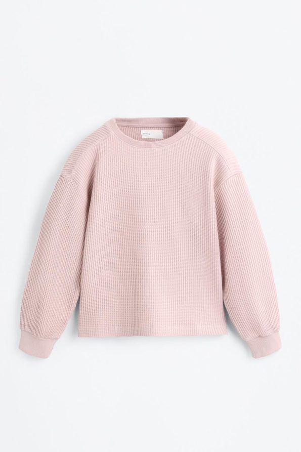 Waffle Textured Sweatshirt