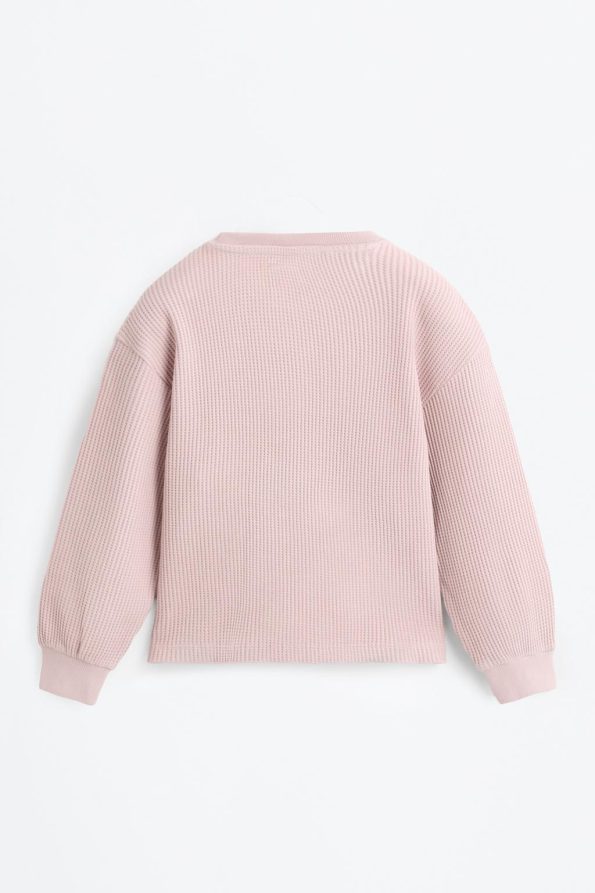 Waffle Textured Sweatshirt