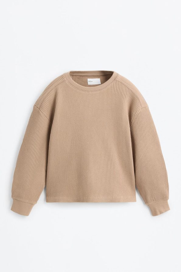 Waffle Texture Sweatshirt