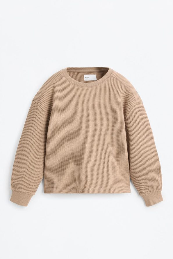 Waffle Texture Sweatshirt