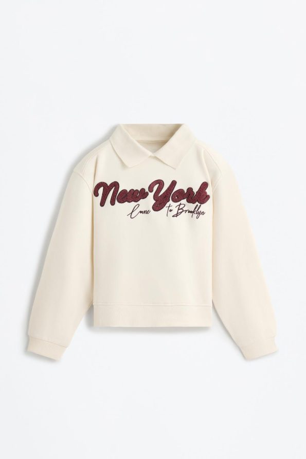 Polo Collar Sweatshirt
