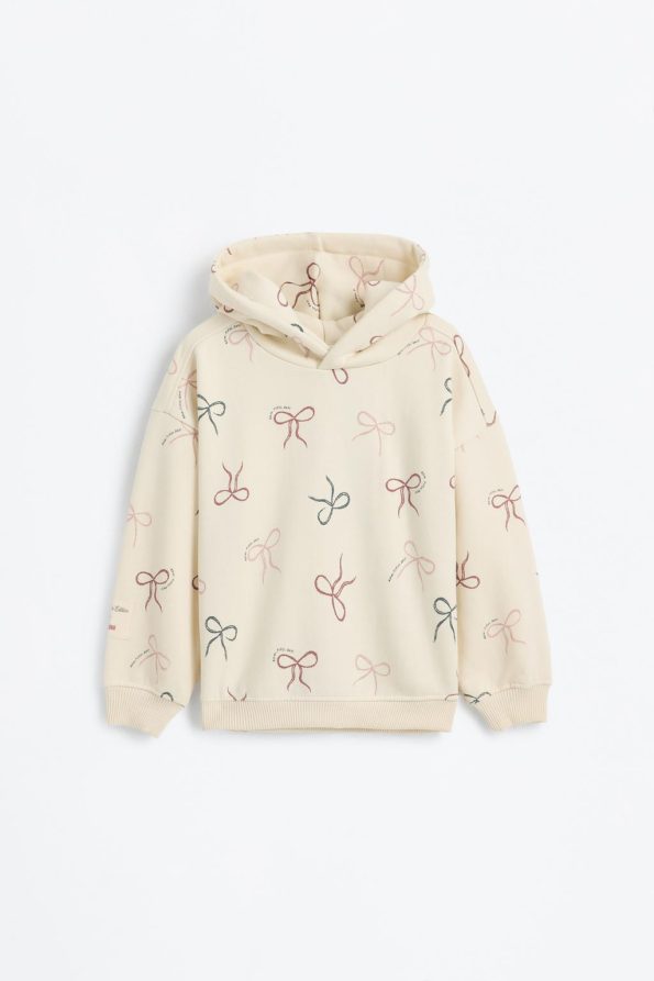 Hooded Patterned Sweatshirt