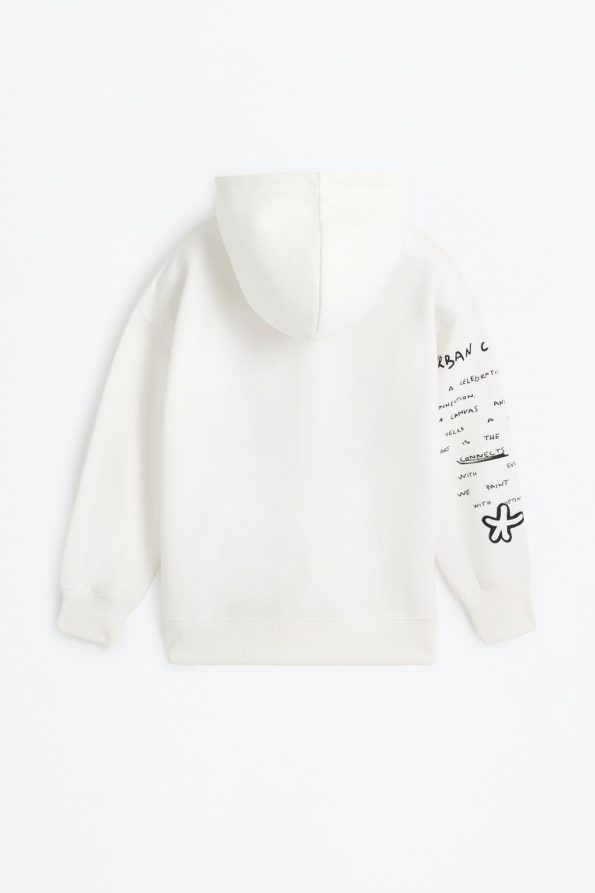 Hooded Patterned Sweatshirt