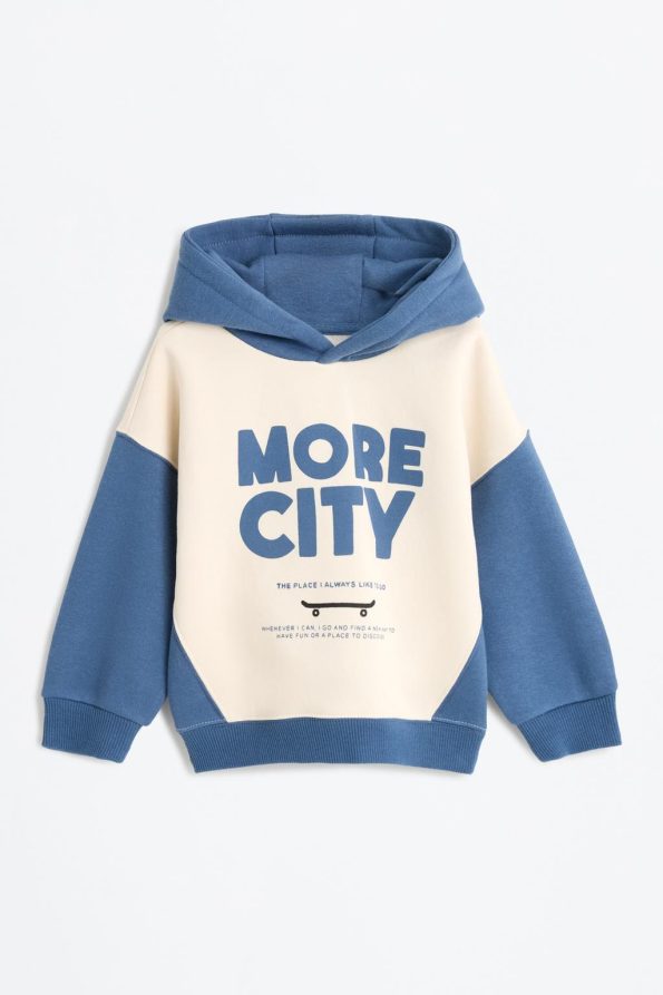 Color Block Cotton Hoodie