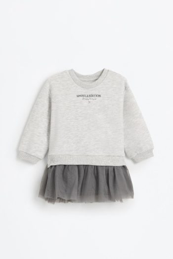 Cotton Tulle Contrast Dress