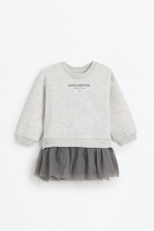 Cotton Tulle Contrast Dress
