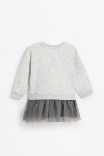 Cotton Tulle Contrast Dress