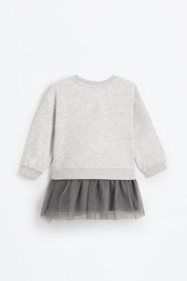 Cotton Tulle Contrast Dress