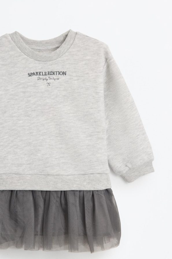 Cotton Tulle Contrast Dress