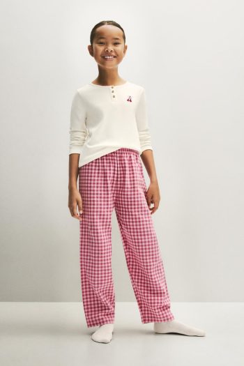 Long Contrast Pajama Set