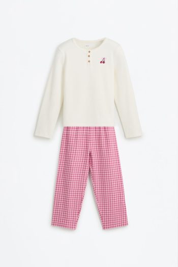 Long Contrast Pajama Set