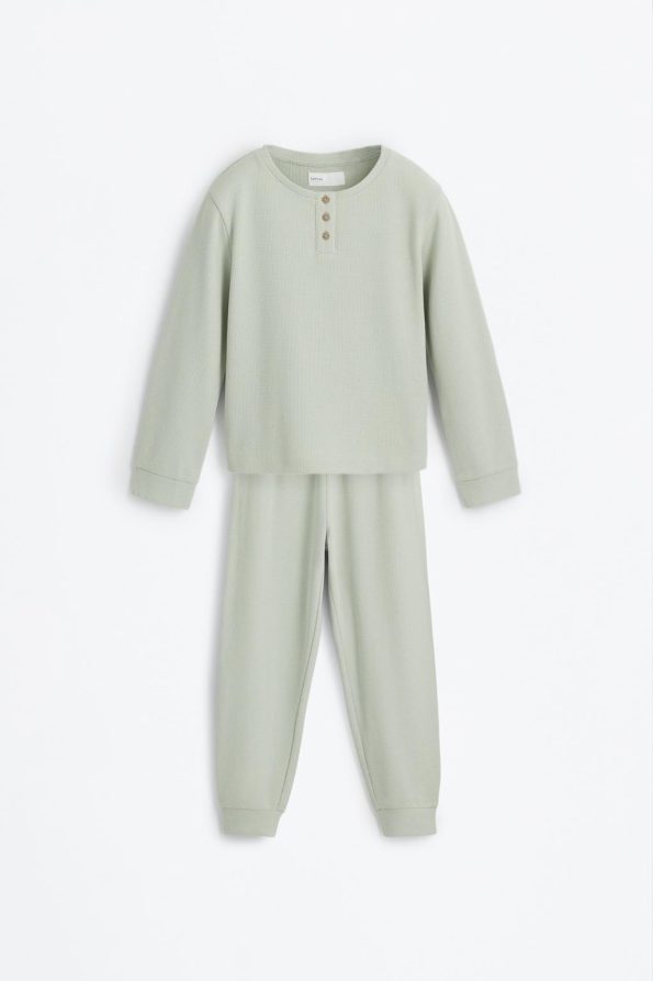 Long Waffle Pajama Set