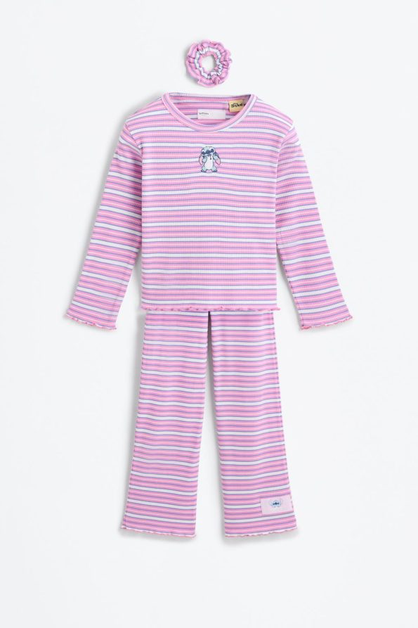 Stitch ©Disney Striped Pajama Set with Scrunchie