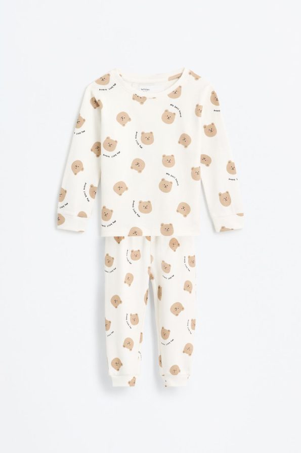 2-Piece Bear Print Pajama Set