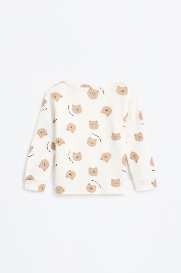 2-Piece Bear Print Pajama Set