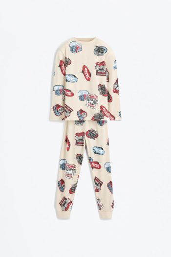 Mini Patterned Long Pajama Set