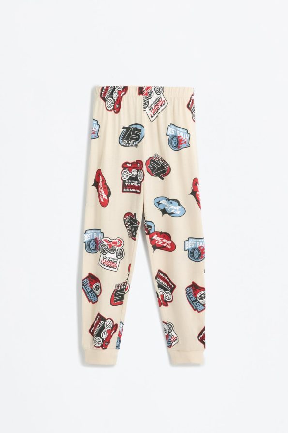 Mini Patterned Long Pajama Set