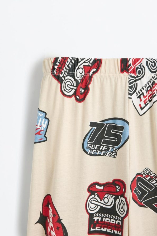 Mini Patterned Long Pajama Set
