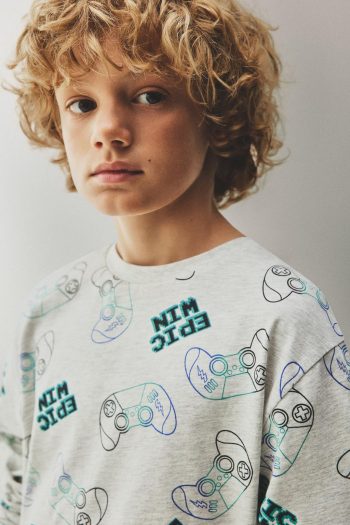 Mini Patterned Long Pajama Set