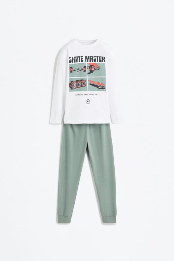 Printed Long Pajama Set