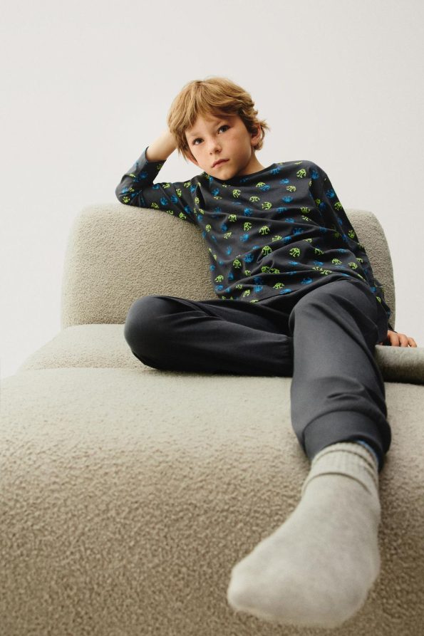 Printed Long Pajama Set