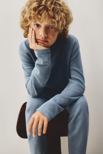 Textured Long Pajama Set