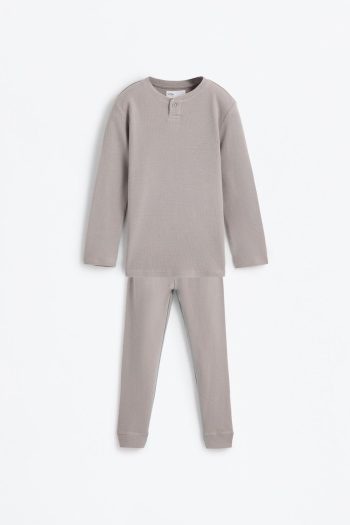 Waffle Long Pajama Set
