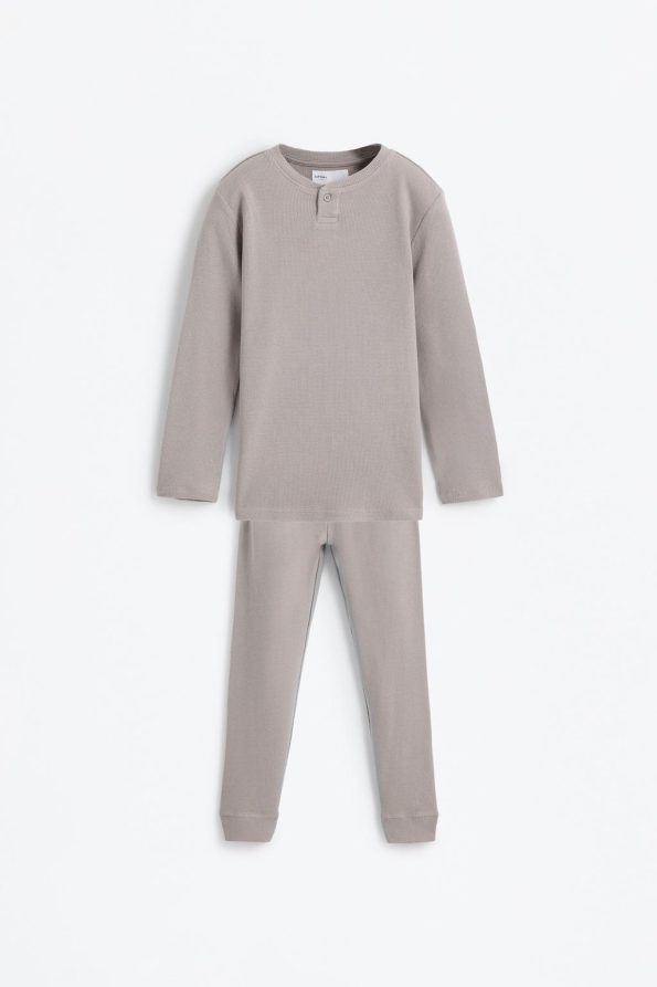 Waffle Long Pajama Set