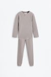 Textured Long Pajama Set