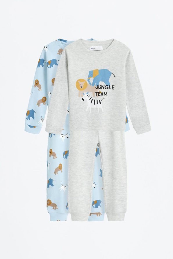2-Piece Patterned Long Pajama Set