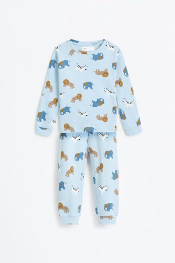 2-Piece Patterned Long Pajama Set