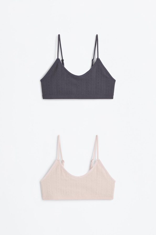 Set of 2 Seamless Ribbed Crop Tops