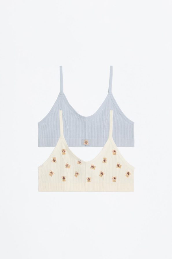2-Pack Seamless Ribbed Bear Top Set