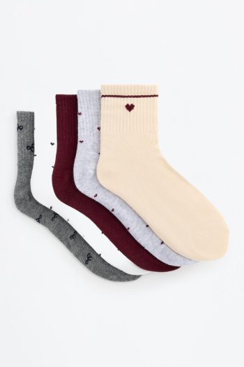 5-Pack Contrast Design Ankle Sock Set
