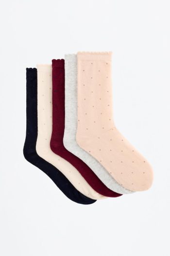 5-Pack Polka Dot Long Socks