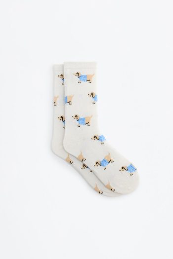5-Pack Long Socks with Dog Patterns