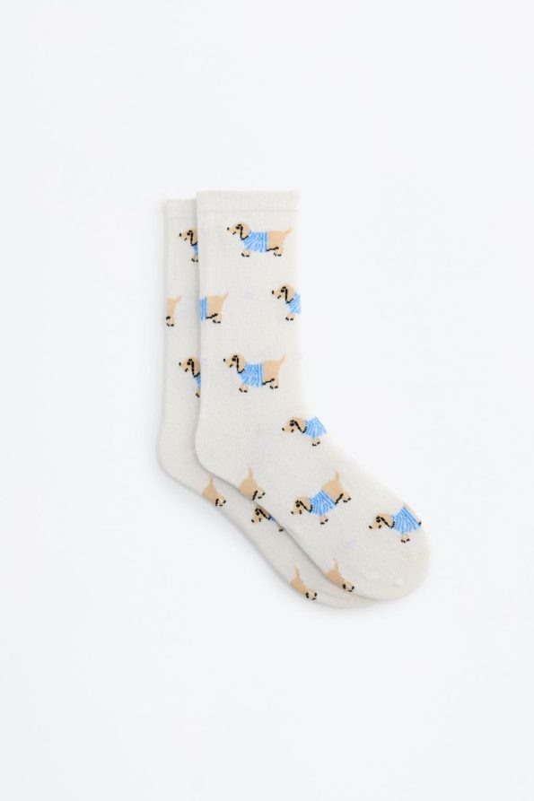 5-Pack Long Socks with Dog Patterns