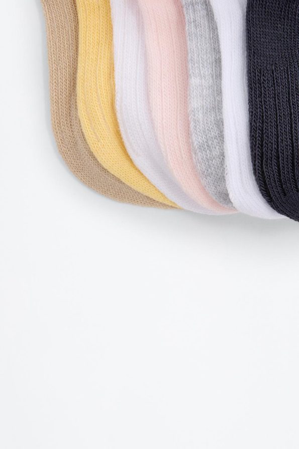 7-Pack Ribbed Ankle Socks