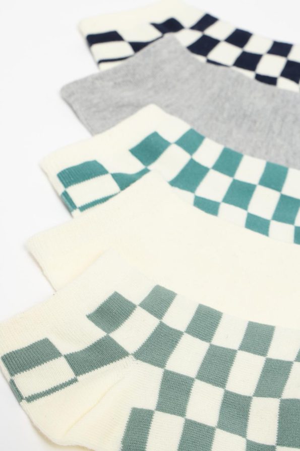 5-Pack Plaid Ankle Socks
