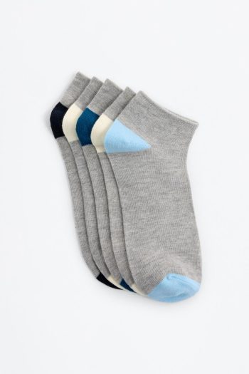 5-Pack Color Block Ankle Socks