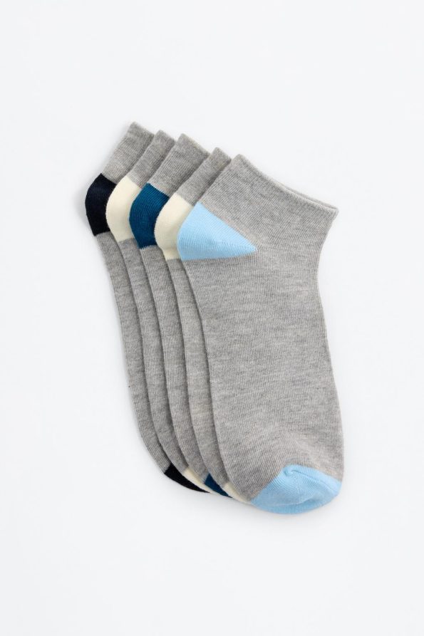 5-Pack Color Block Ankle Socks
