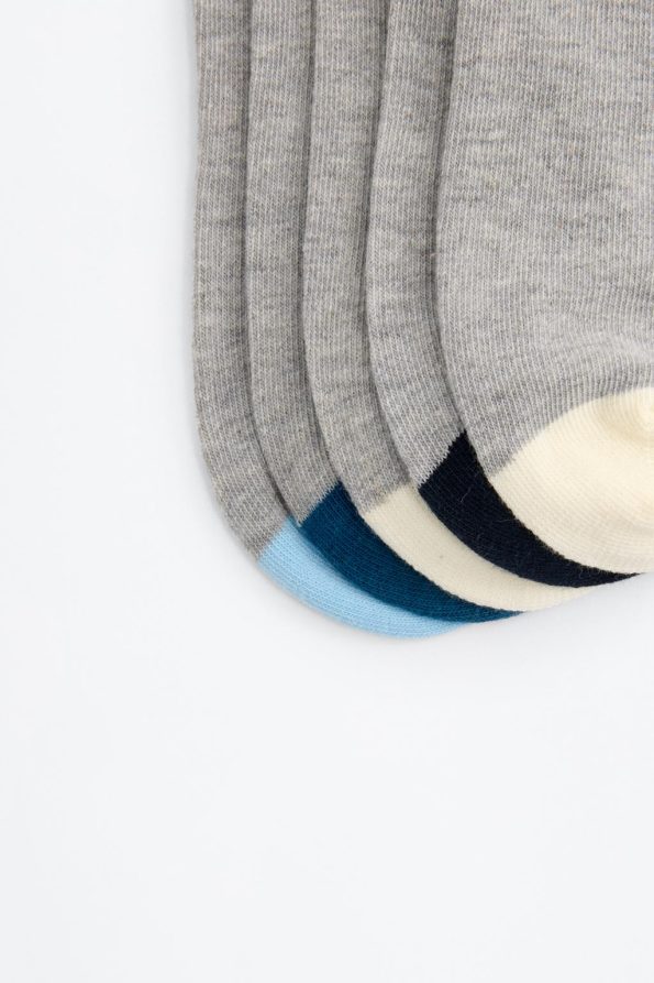 5-Pack Color Block Ankle Socks