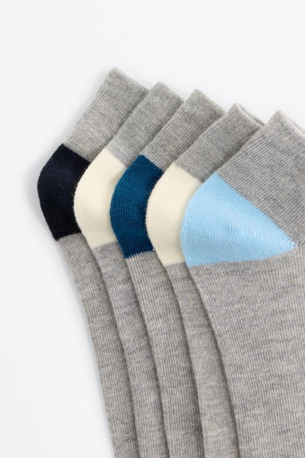 5-Pack Color Block Ankle Socks