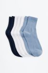 5-Pack Short Ribbed Sports Socks
