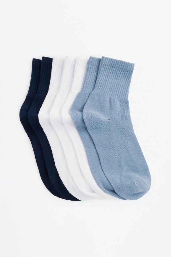 5-Pack Short Ribbed Sports Socks