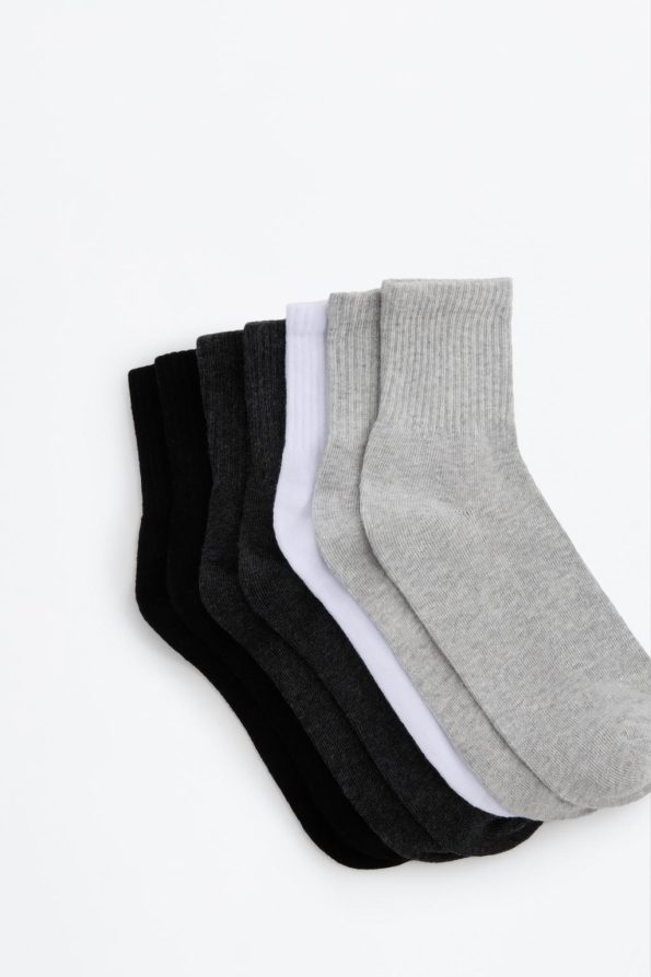 5-Pack Short Ribbed Socks