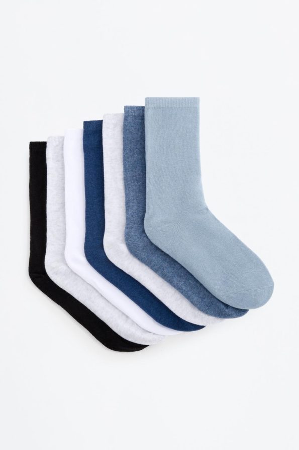 7-Pack Solid Color Long Socks